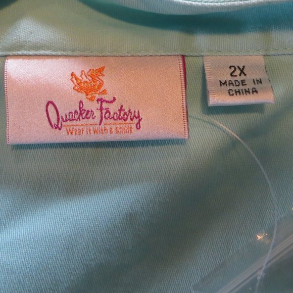 Quacker Factory Womens Light Weight Jacket Turquois Color Sewn Designs Size 2XL - Picture 8 of 9